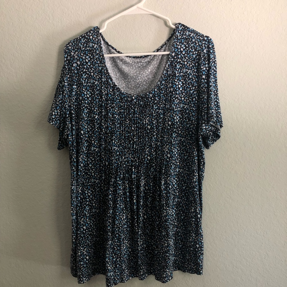 Croft & Barrow 2X Shades of Blue Blouse